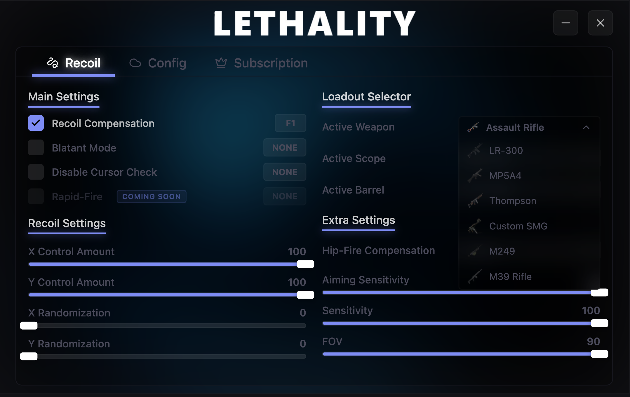 Lethality Menu Preview